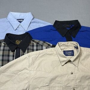 Mens Western Style Long Sleeve Button Shirts Size Large Mixed Brands Rodeo Ranch